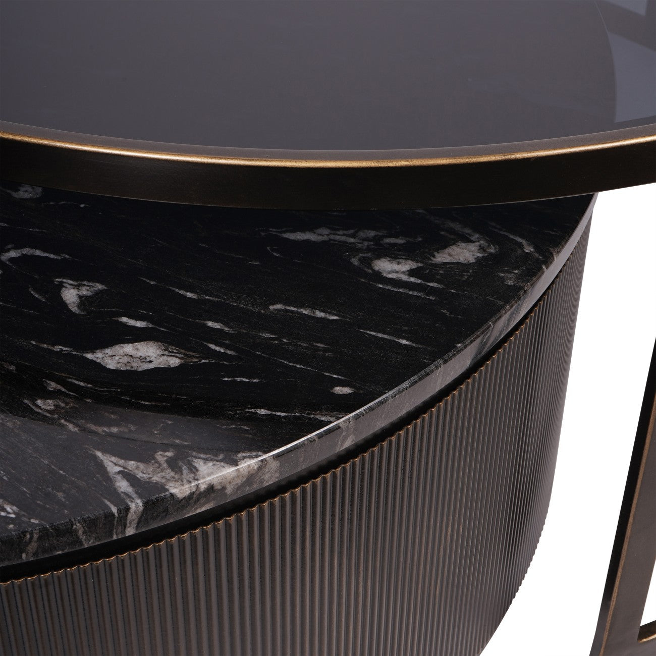 Belvedere Black Set of 2 Nesting Coffee Tables