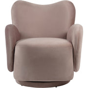 Bingham Upholstered Swivel Chair Velvet Green/ Caramel/ Pink