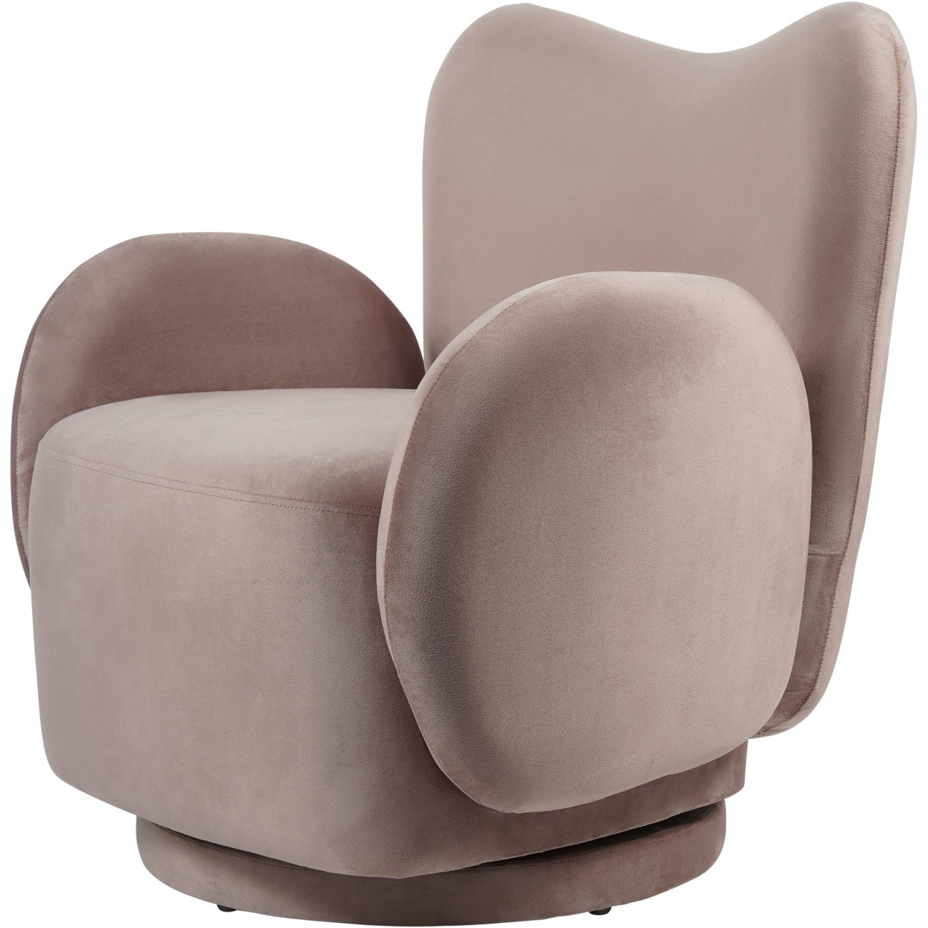 Bingham Upholstered Swivel Chair - Soft Caramel/Dusky Pink