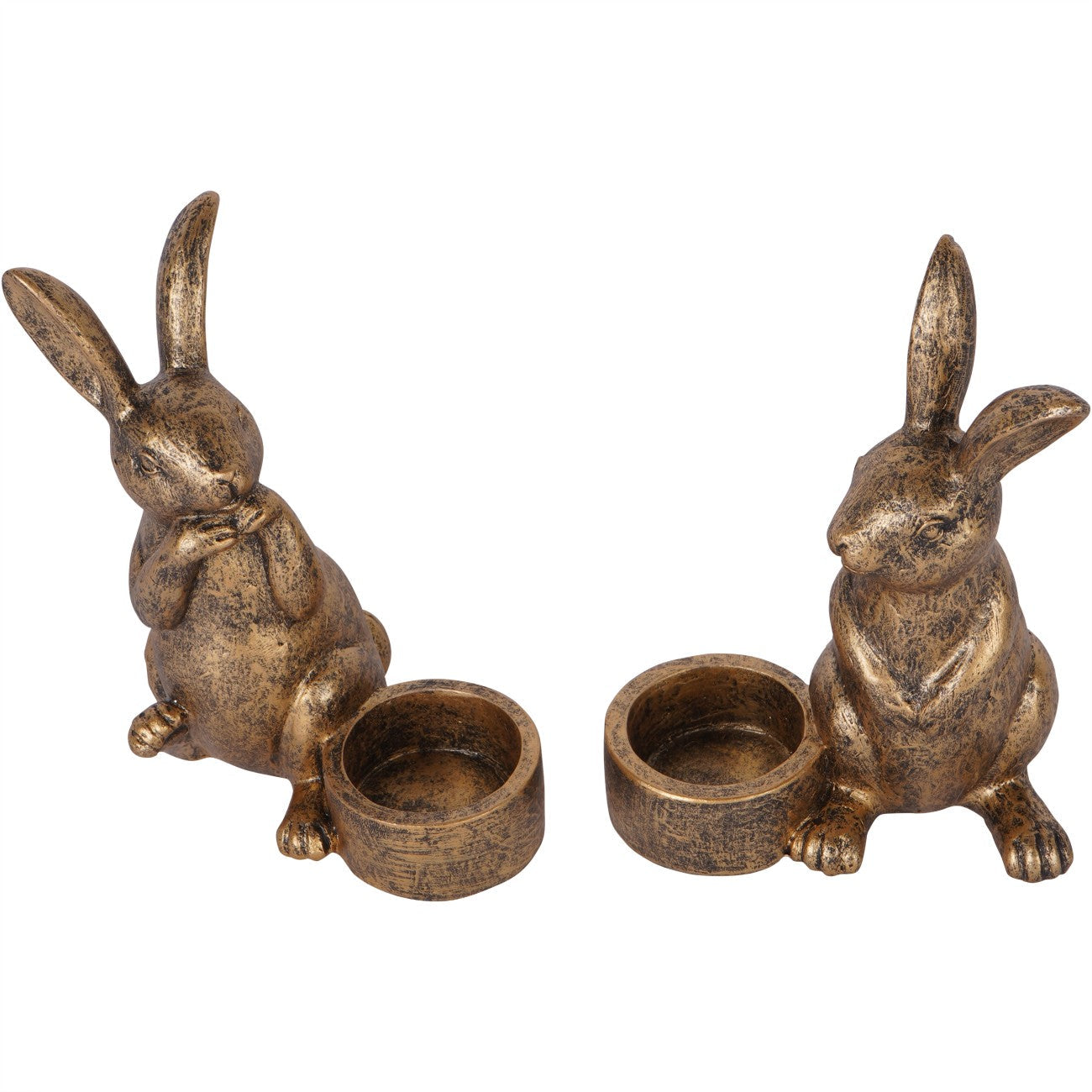 Set of Two Rabbit Tealight Holders