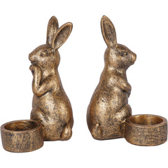 Laura Ashley Set of Two Rabbit Tealight Holders