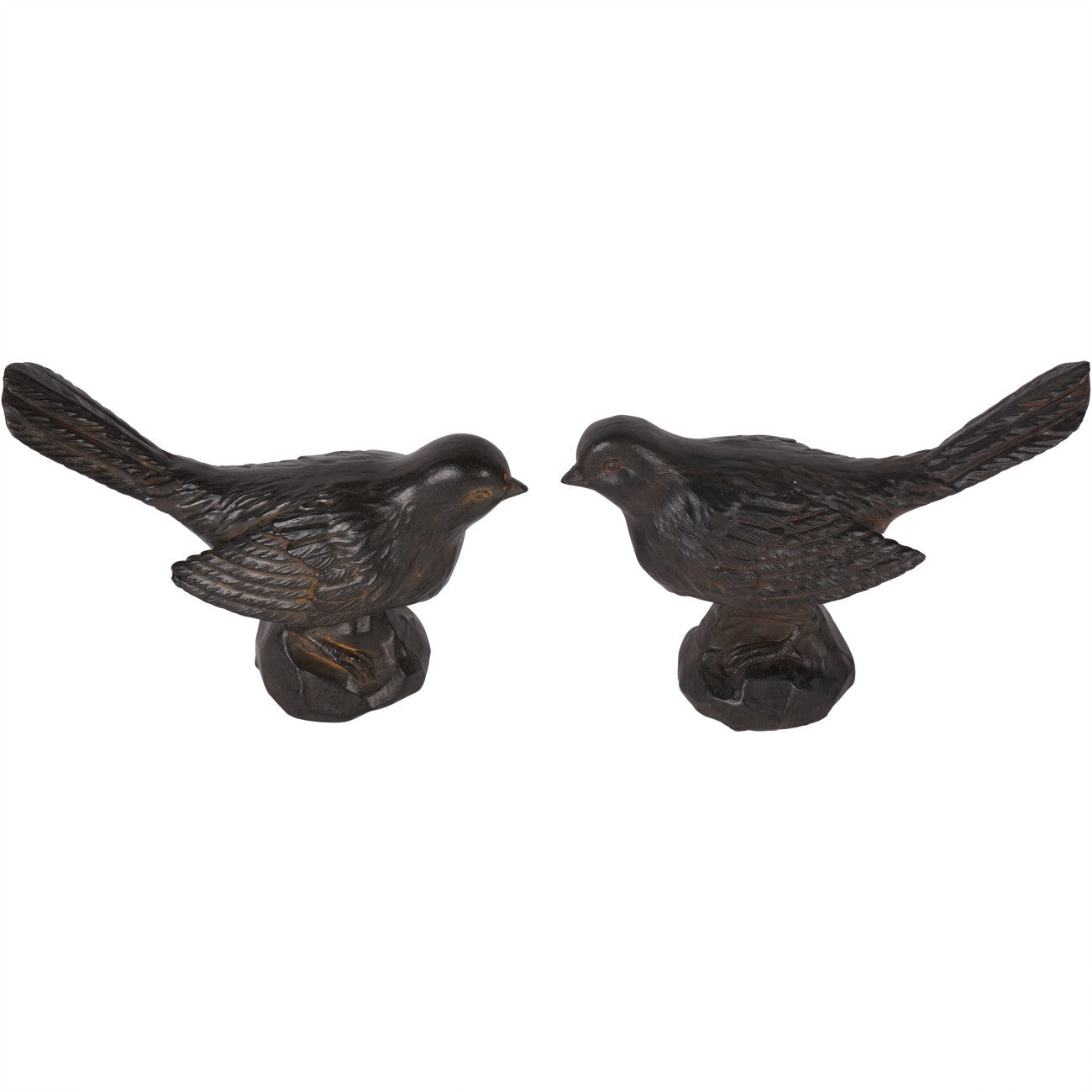 Set of 2 Resin Sitting Bird