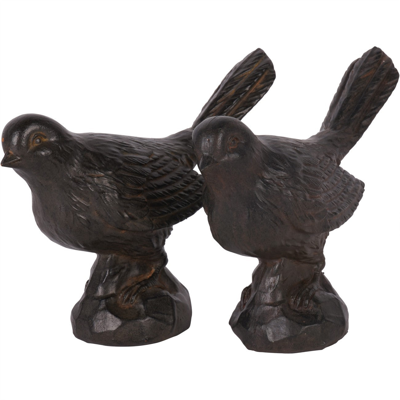 Set of 2 Resin Sitting Bird