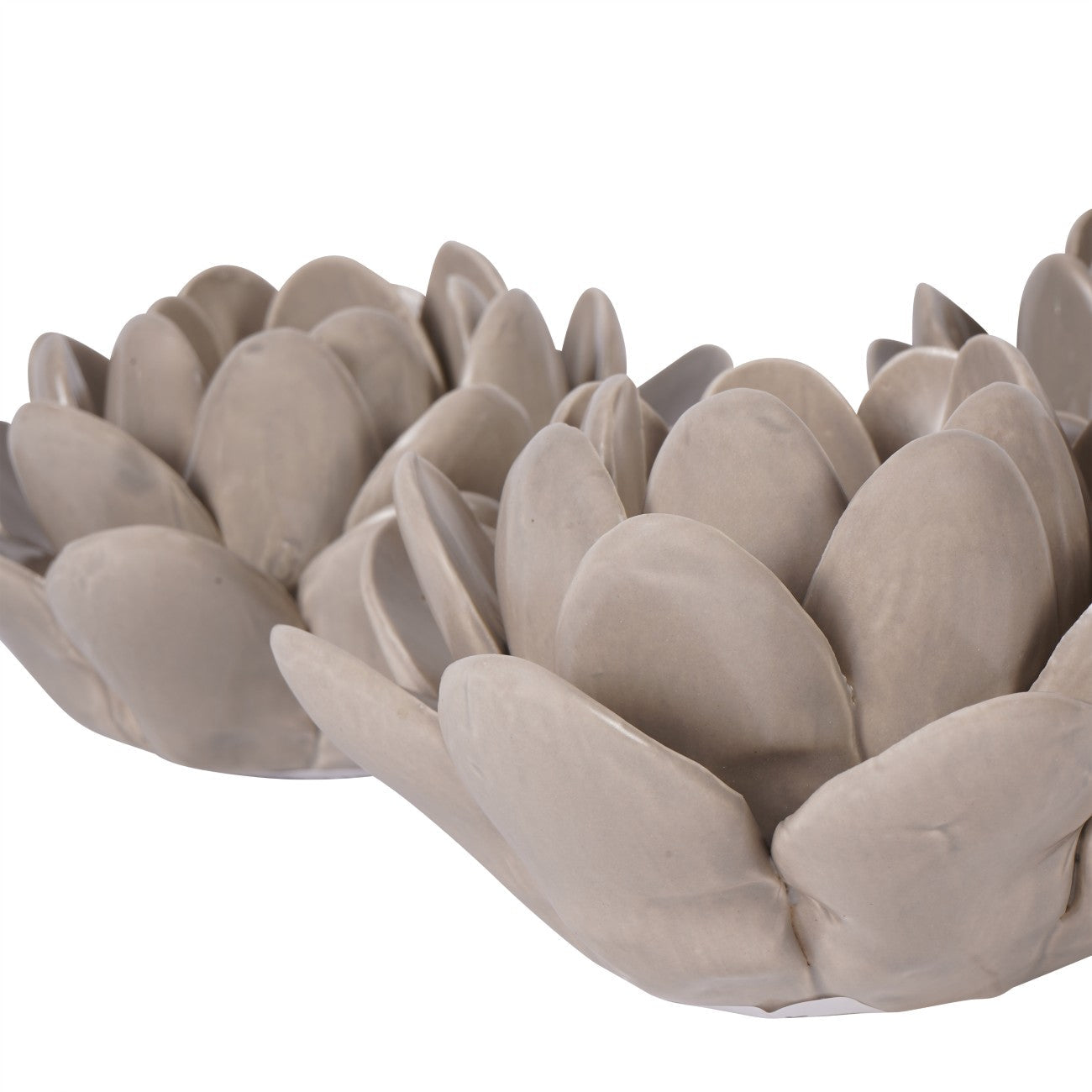 Set of 3 Dark Dove Grey Larkhill Lotus Tealight Holders