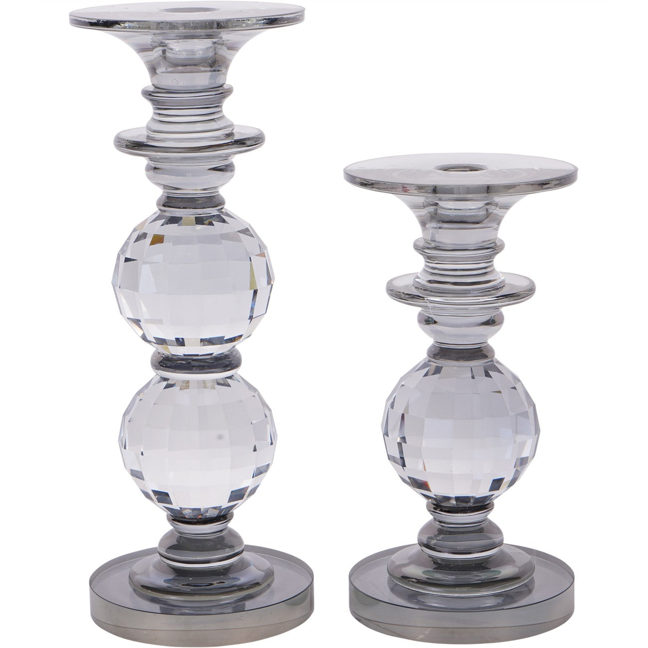 Laura Ashley Kersey Glass Candle Holder - Small/Large