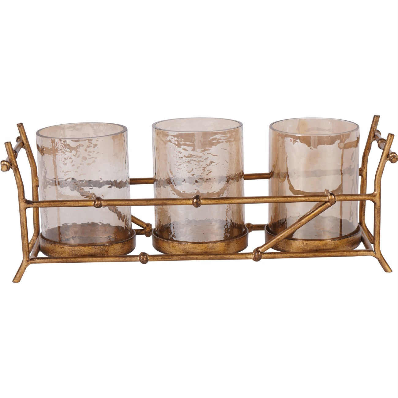 Laura Ashley  Astaire Bamboo 3 Hurricane Candle Holder