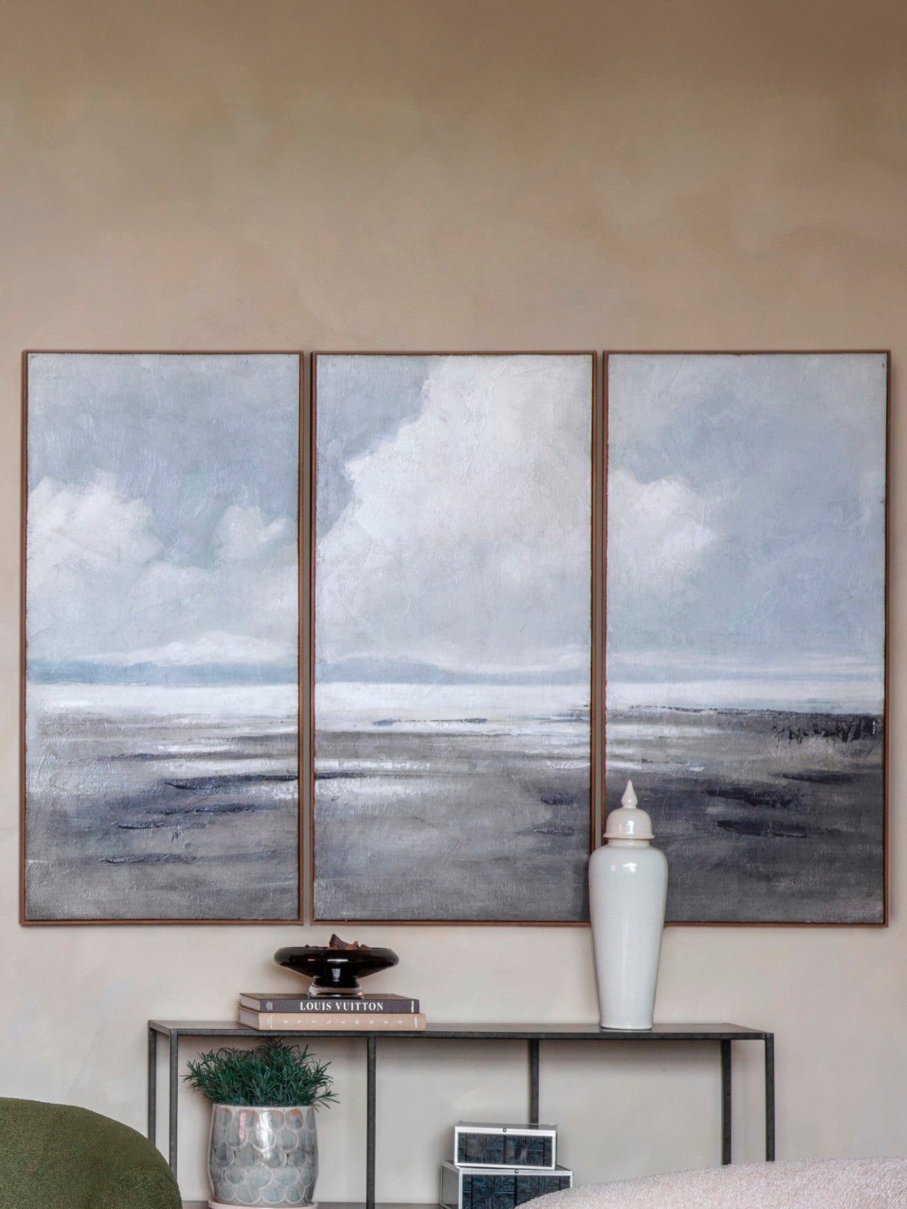 Hazy Horizons Framed Wall Art Set of Three