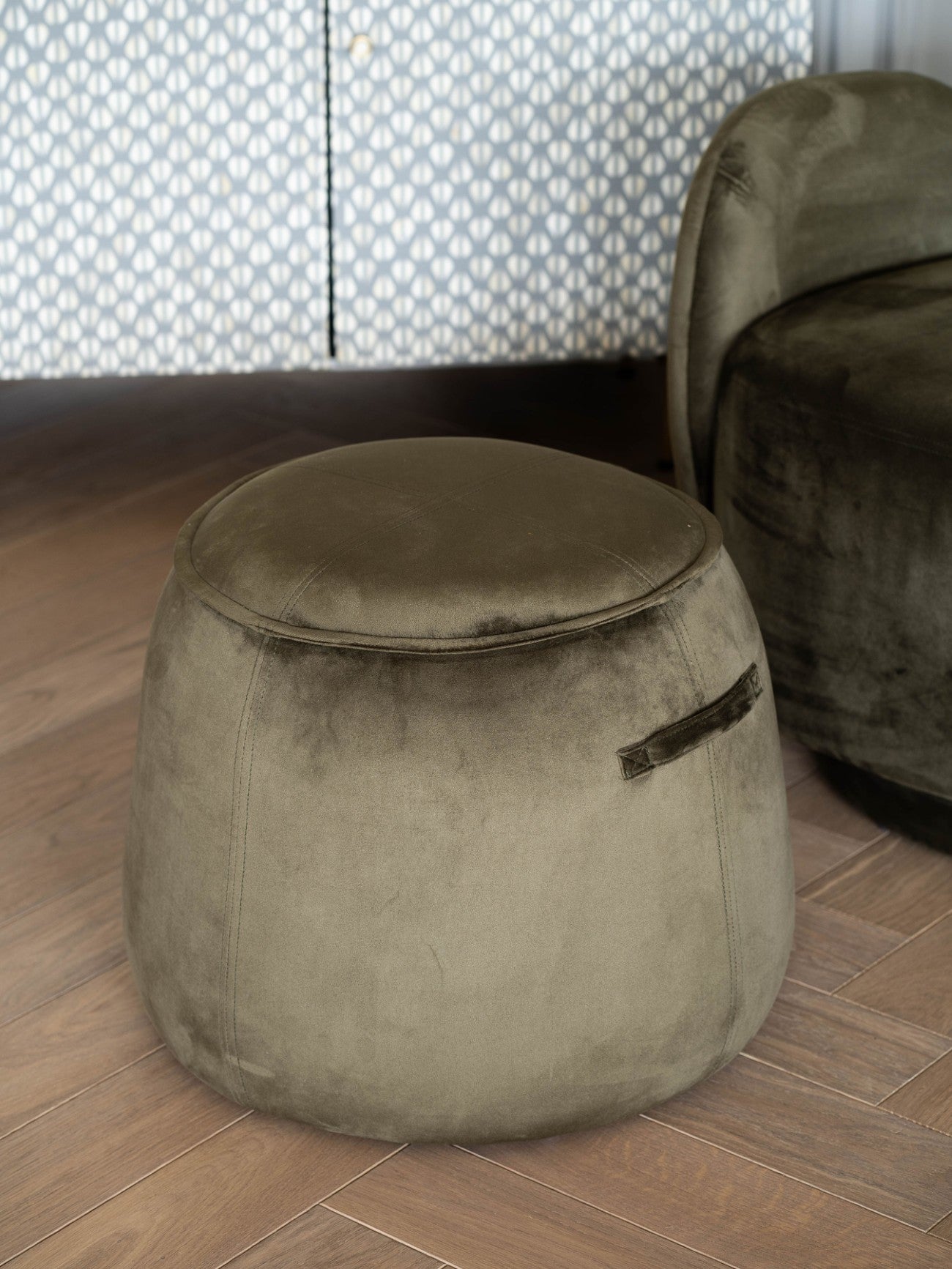 Bingham Upholstered Stool Velvet Green
