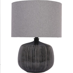 Bruno Ceramic Table Lamp Charcoal with Shade E27 60W