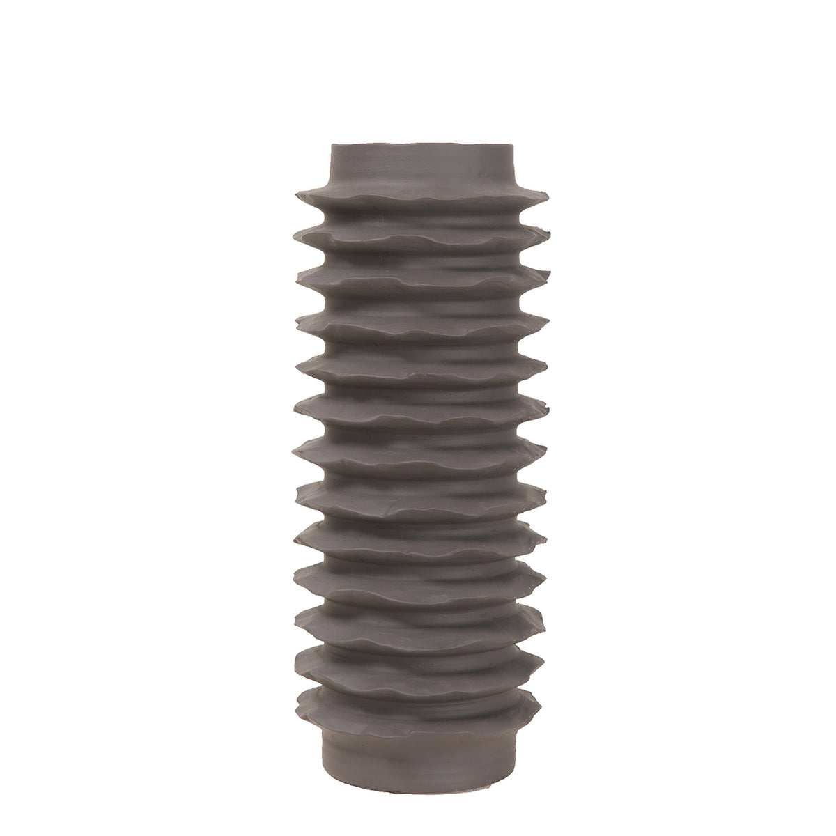 Cavera Brown Ribbed Ceramic Vase- Small/ Large