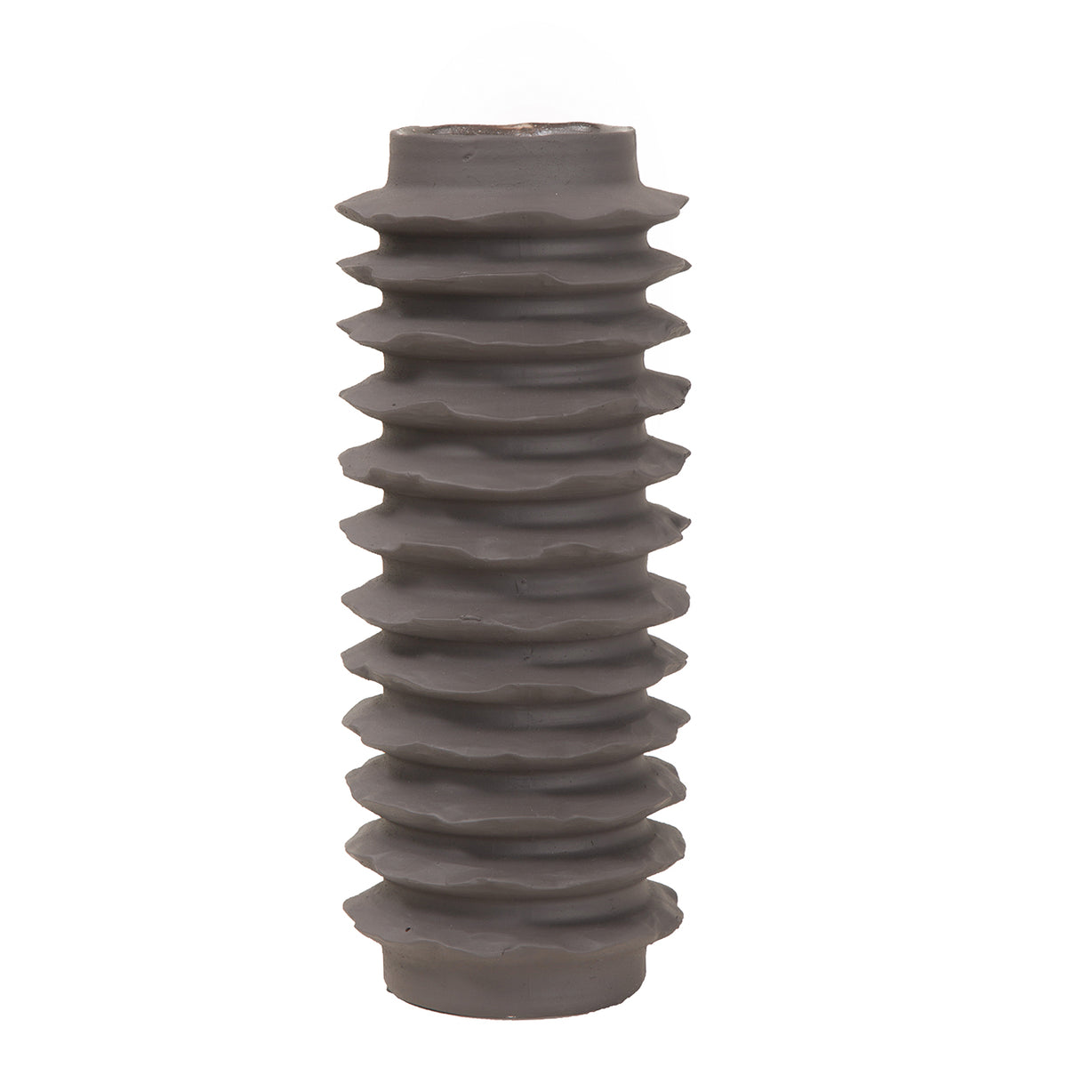 Cavera Brown Ribbed Ceramic Vase- Small/ Large