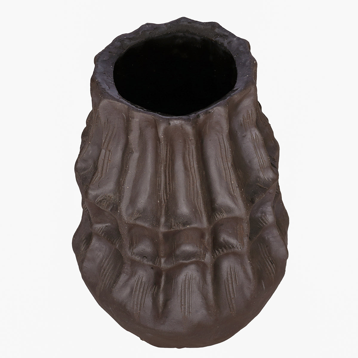 Kova Brown Textured Ceramic Vase- Round/ Squat/ Tall Finishes
