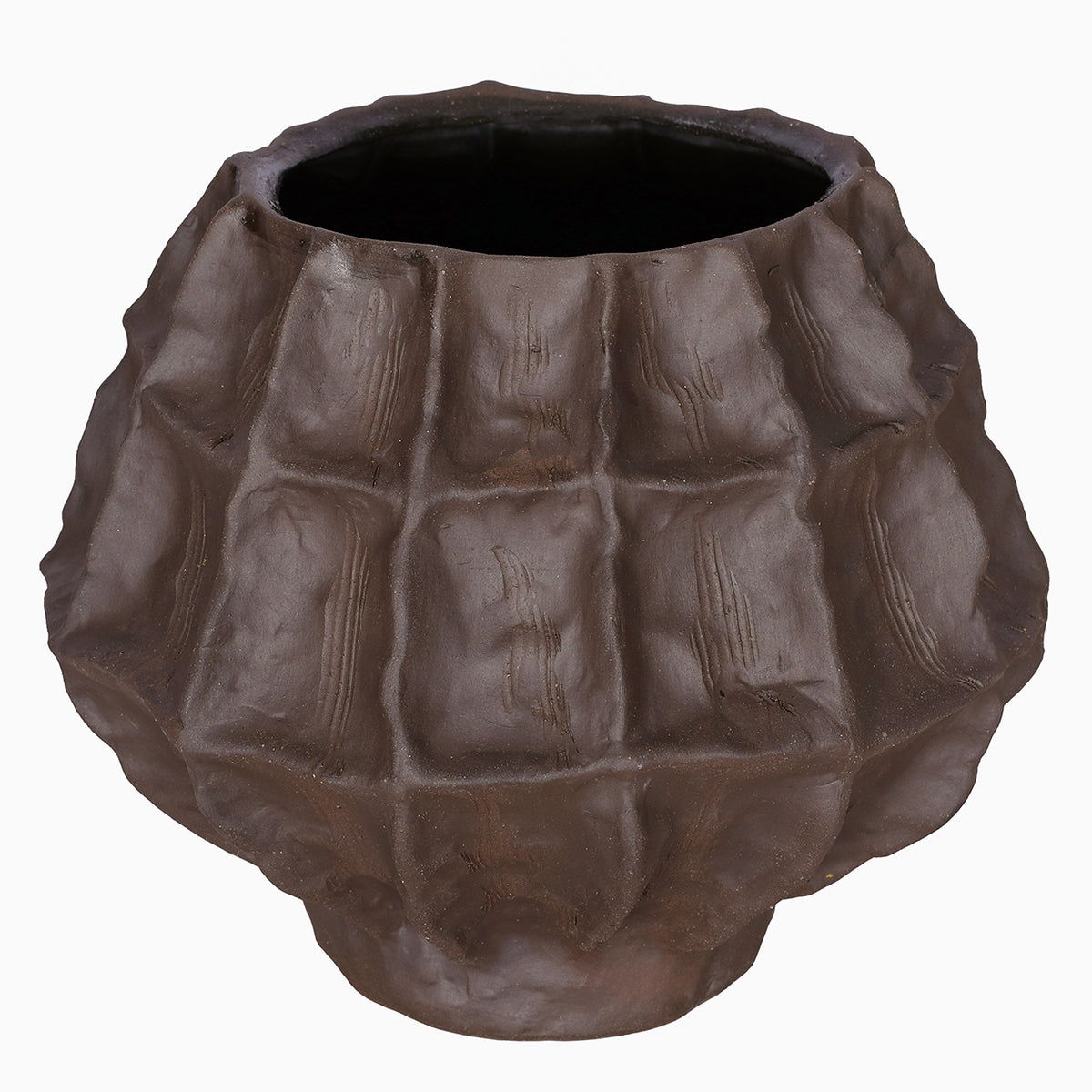 Kova Brown Textured Ceramic Vase- Round/ Squat/ Tall Finishes