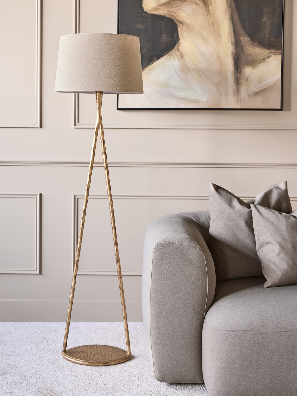 Nethercourt Hammered Iron Floor Lamp with Shade