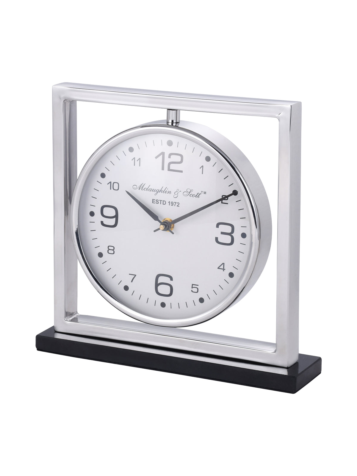 Tollington Nickel and Granite Square Mantel Clock