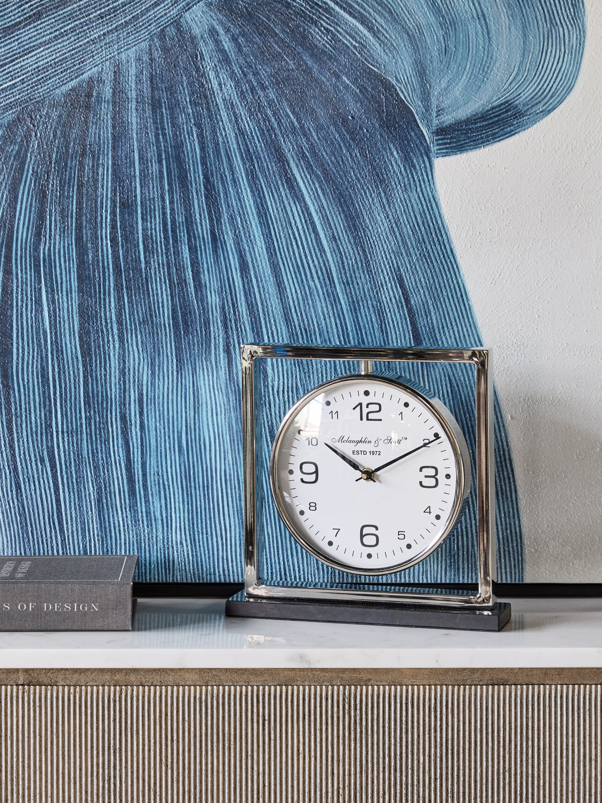 Tollington Nickel and Granite Square Mantel Clock