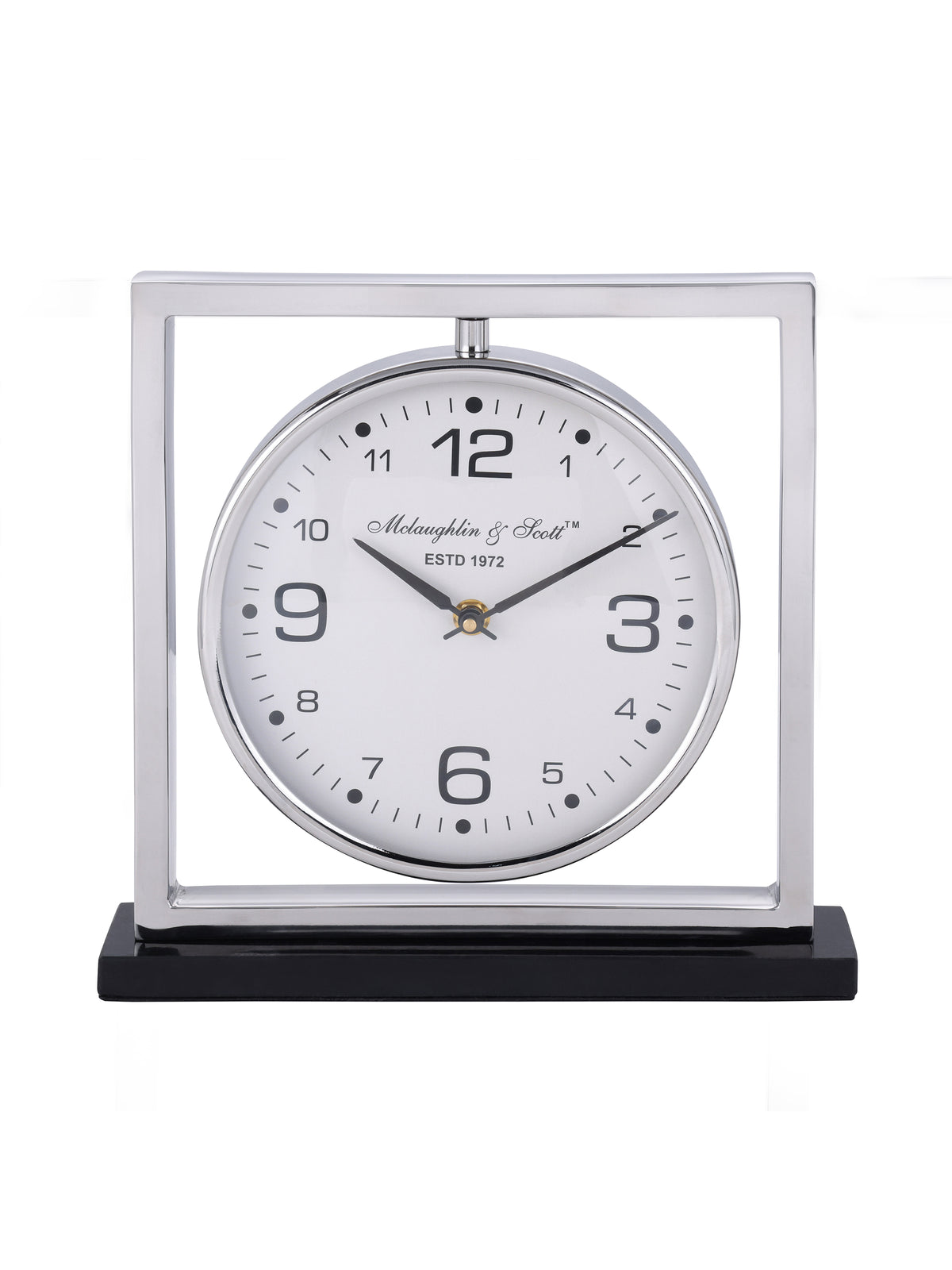 Tollington Nickel and Granite Square Mantel Clock