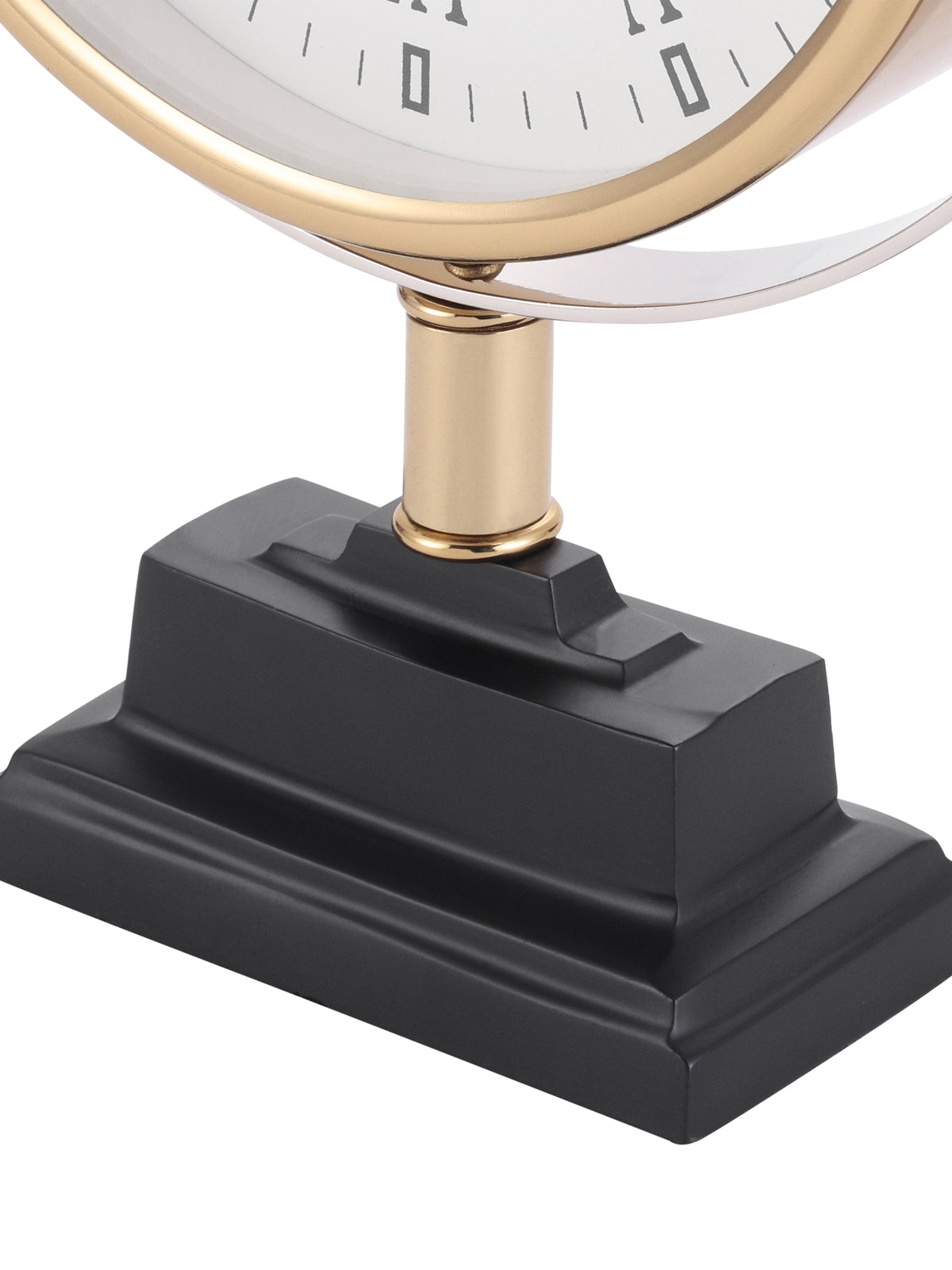 Raventon Gold Pivot Mantel Clock with Pedestal Base