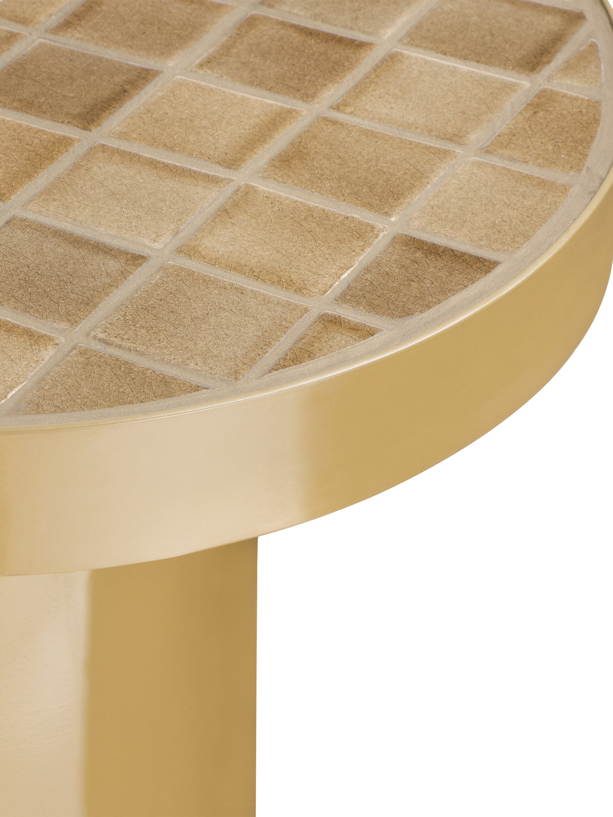 Navero Ceramic Tiled Top Side Table 53cm