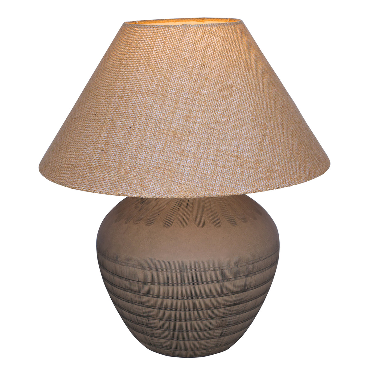 Virelle Ceramic Table Lamp with Shade- White / Brown Finishes