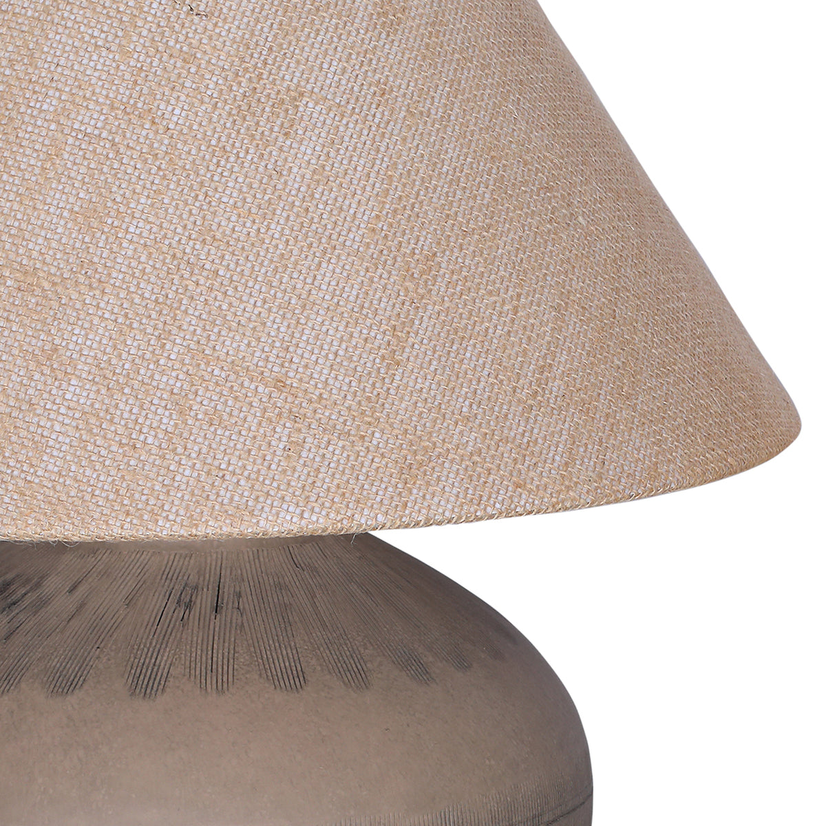 Virelle Ceramic Table Lamp with Shade- White / Brown Finishes