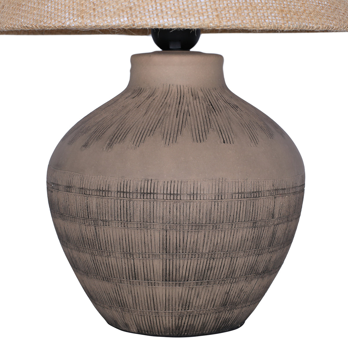 Virelle Ceramic Table Lamp with Shade- White / Brown Finishes
