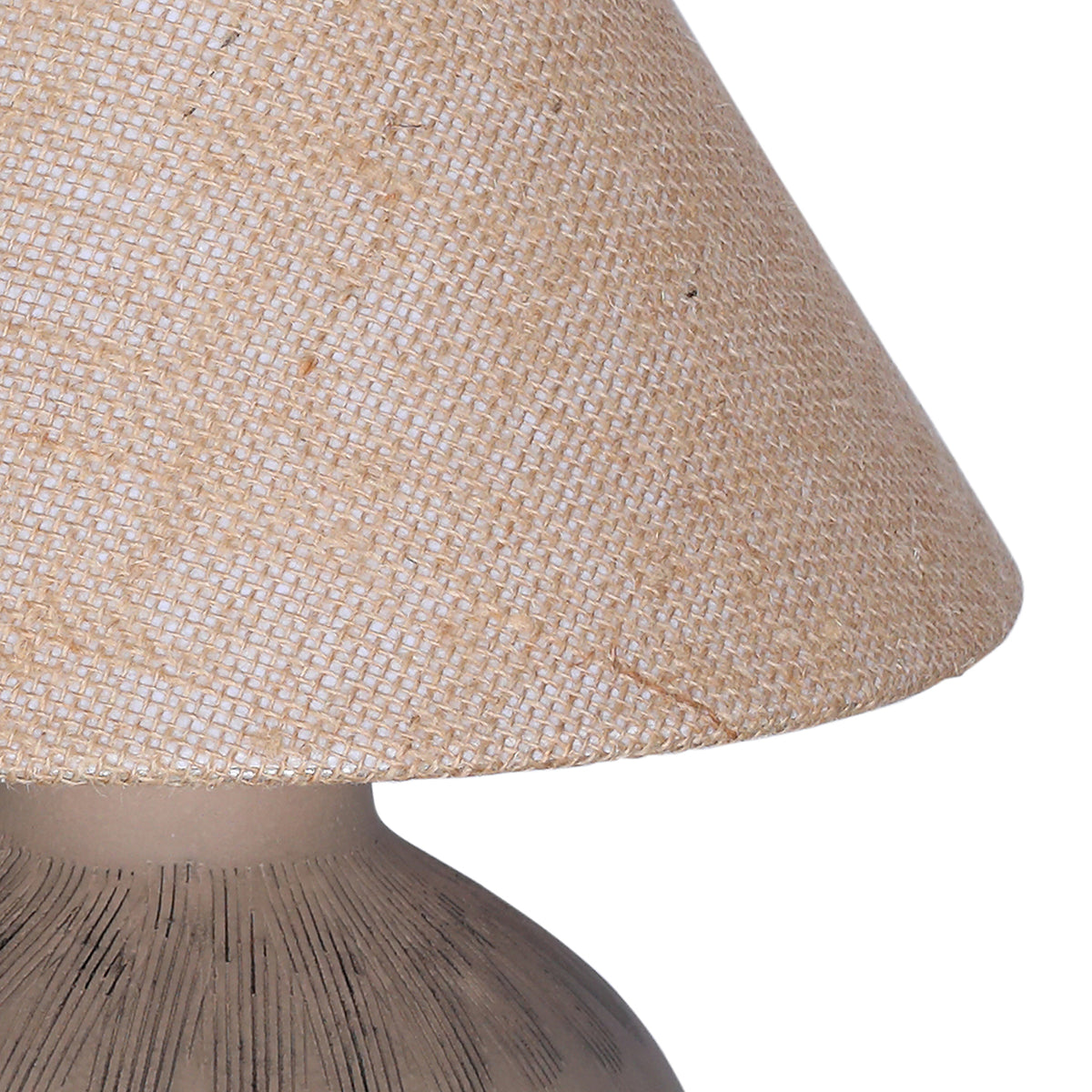 Virelle Ceramic Table Lamp with Shade- White / Brown Finishes