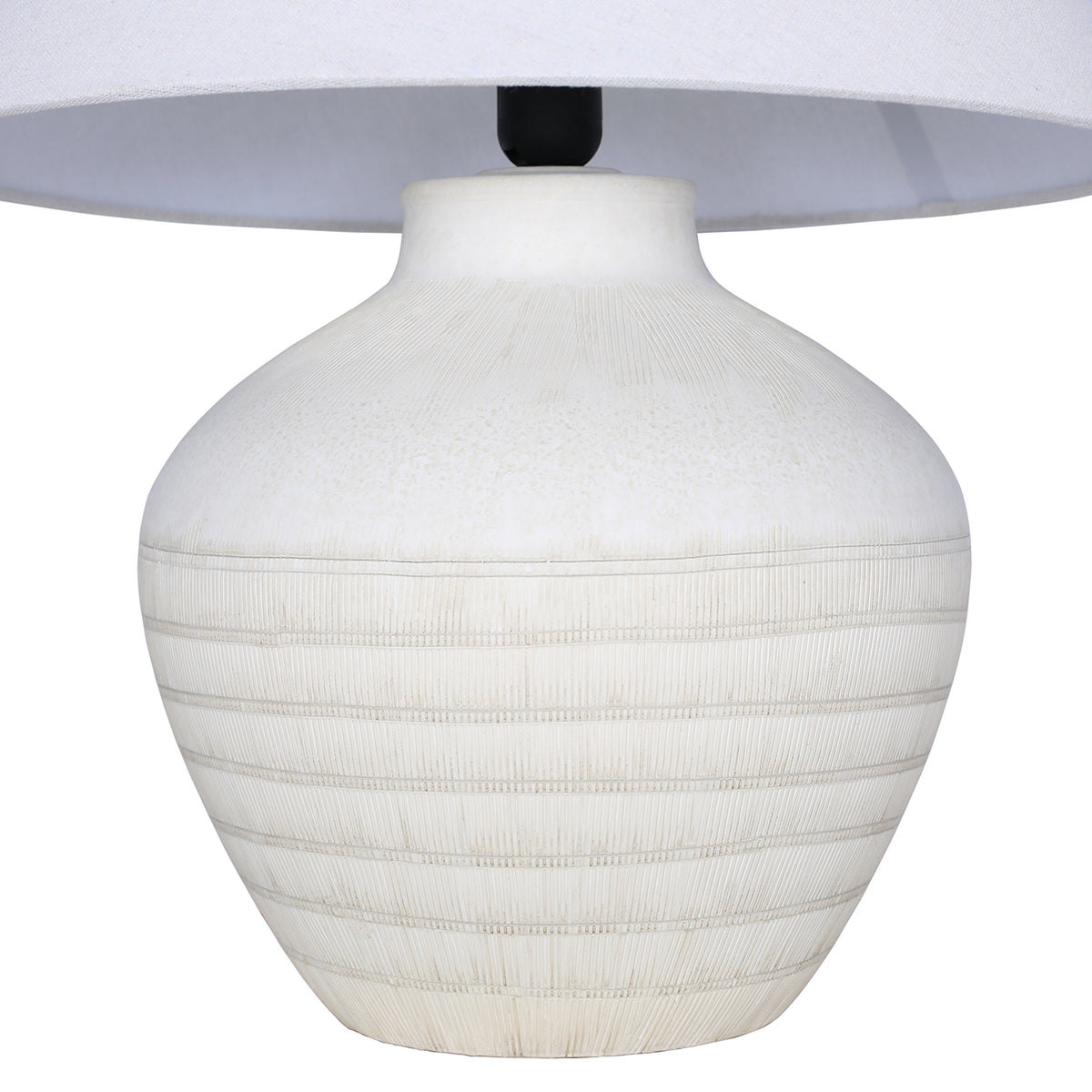 Virelle Ceramic Table Lamp with Shade- White / Brown Finishes