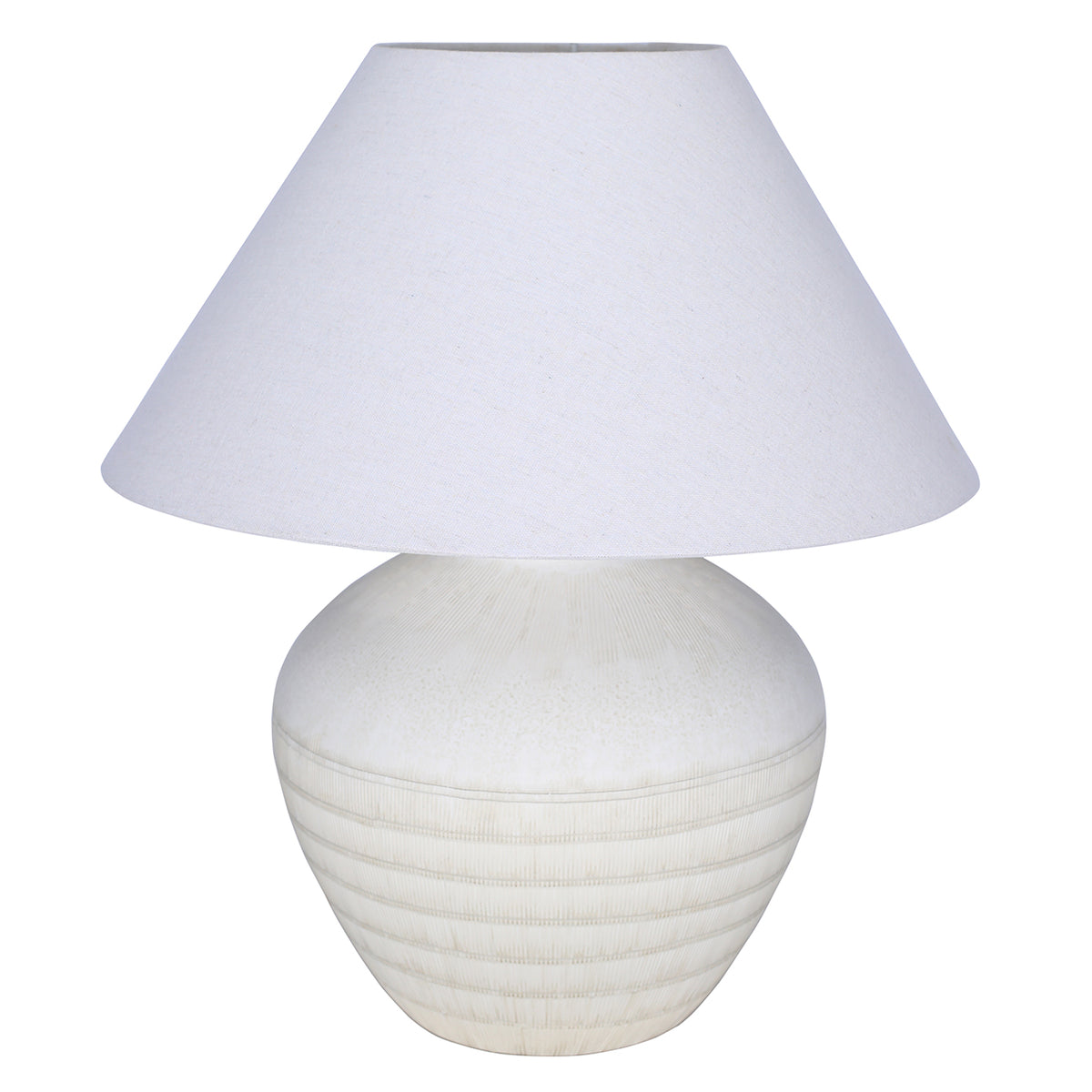 Virelle Ceramic Table Lamp with Shade- White / Brown Finishes
