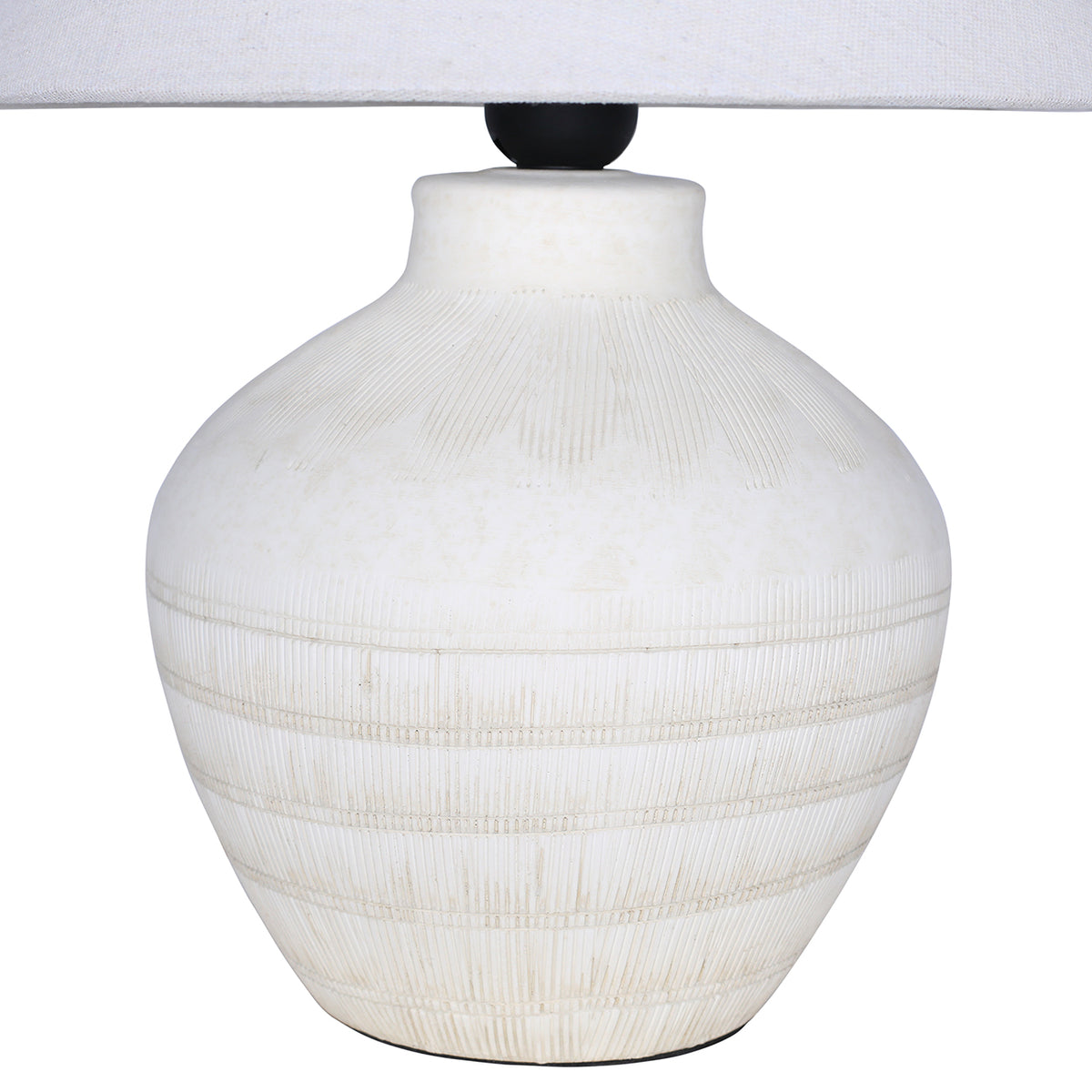 Virelle Ceramic Table Lamp with Shade- White / Brown Finishes