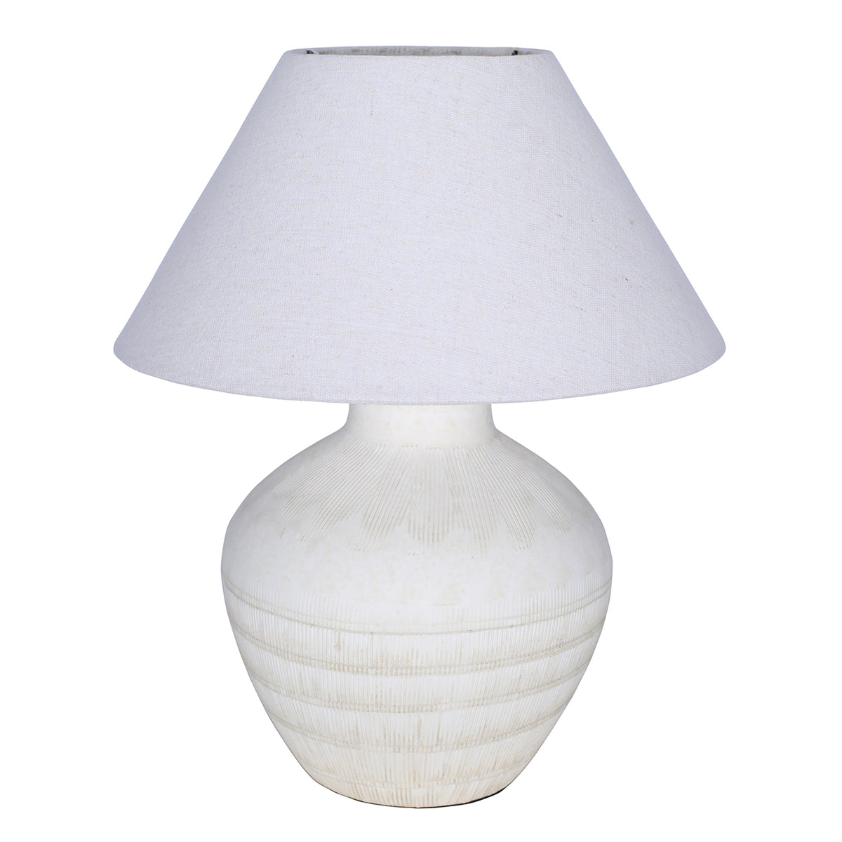 Virelle Ceramic Table Lamp with Shade- White / Brown Finishes