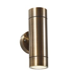 Brac Solid Brass 2 Light Up & Down GU10 Wall Light - Brass / Bronze