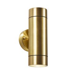 Brac Solid Brass 2 Light Up & Down GU10 Wall Light - Brass / Bronze