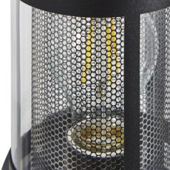 Gada 1Lt Outdoor Wall Light - Black with Brushed Steel Mesh  /Brass Mesh