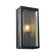 Cuba 1 Light E27 Box Lantern w Mesh Insert - Various Colours