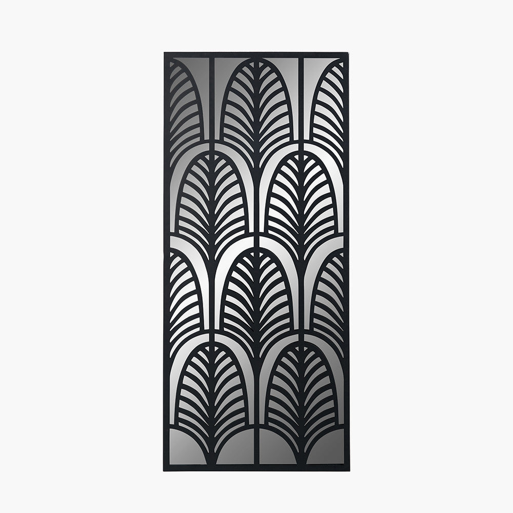 Black Metal Rectangular Mirrored Wall Art