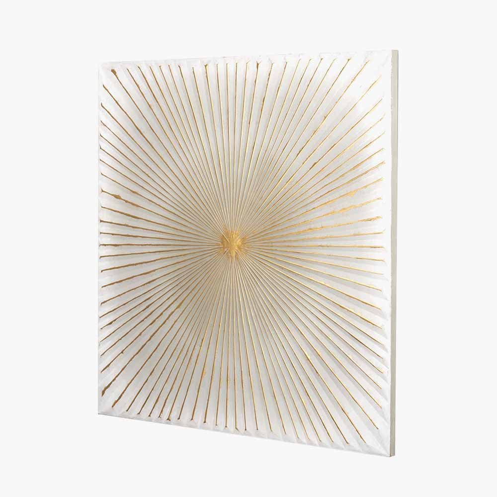 White and Gold Metal Sunburst Wall Art