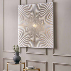 White and Gold Metal Sunburst Wall Art