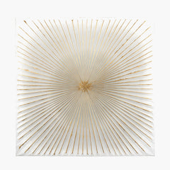 White and Gold Metal Sunburst Wall Art