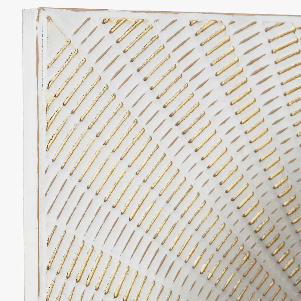 Light Grey and Gold Metal Starburst Wall Art