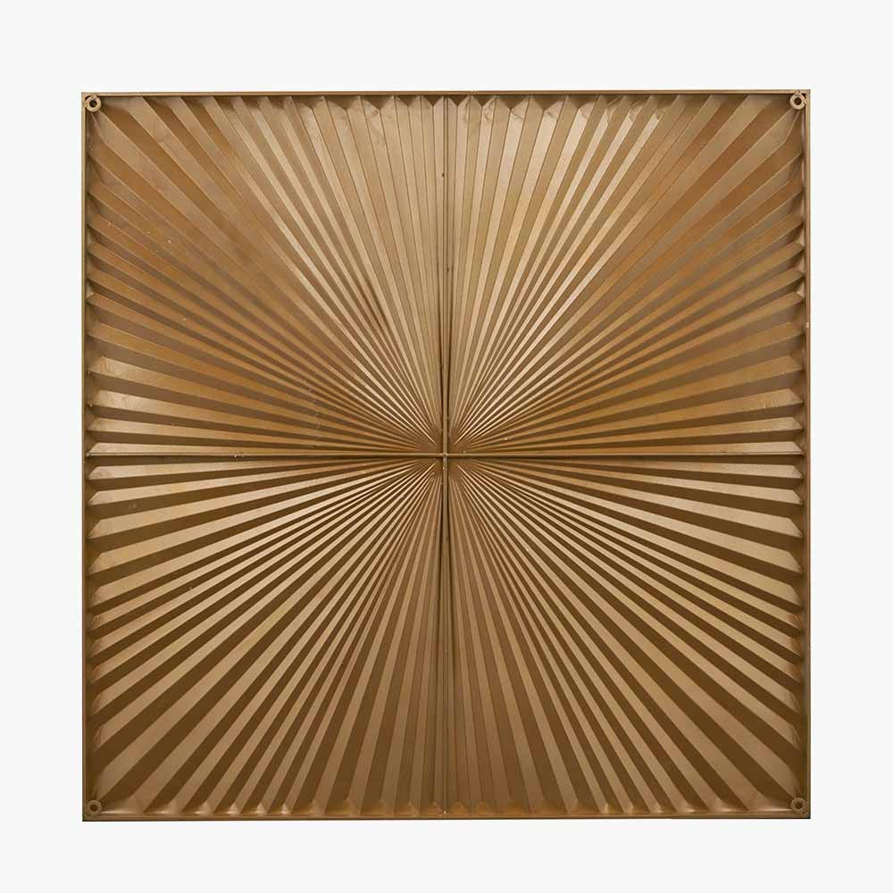 Light Grey and Gold Metal Starburst Wall Art