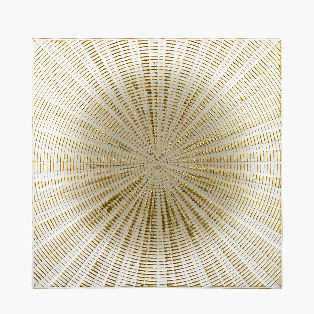 Light Grey and Gold Metal Starburst Wall Art