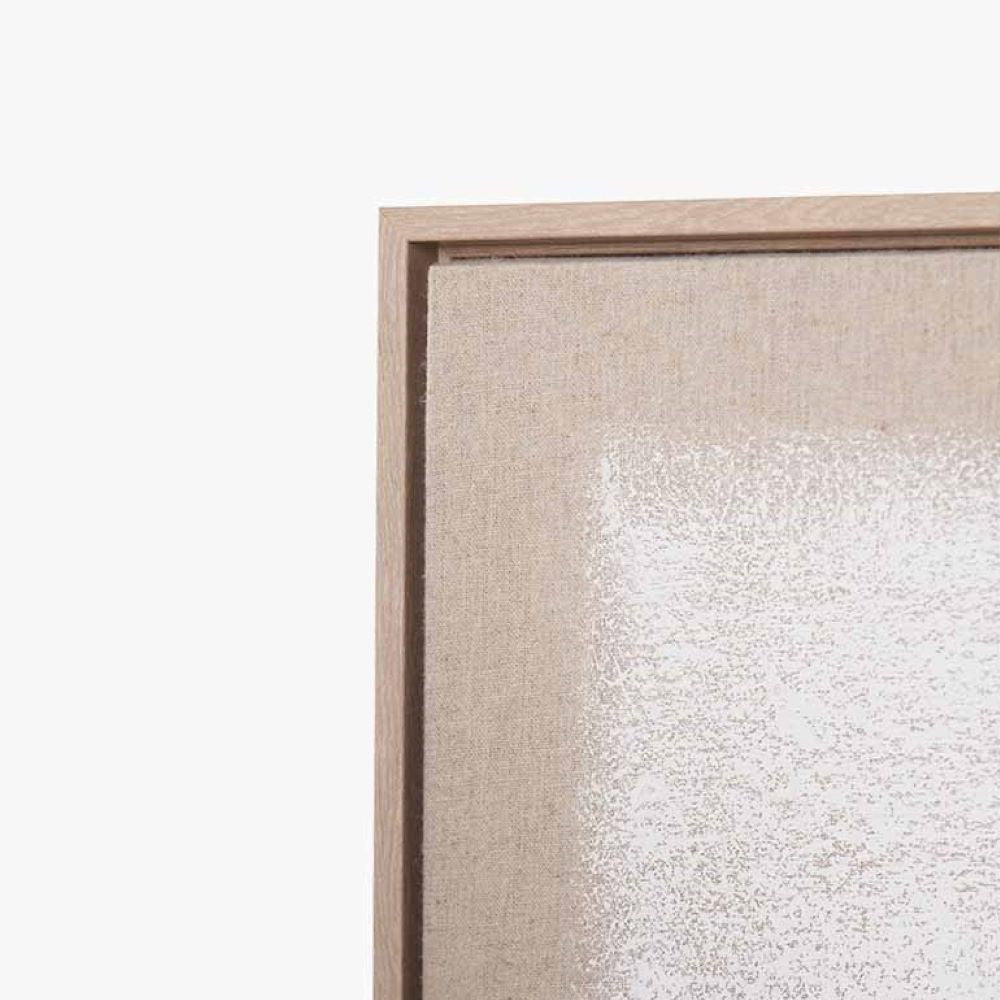 White and Natural Textured Canvas with Natural Frame