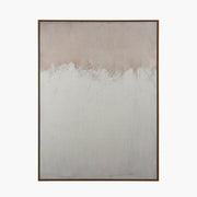 Natural and White Abstract Canvas with Natural Frame Large