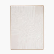 Natural and White Abstract Canvas with Natural Frame