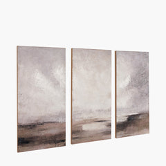 S/3 Grey and Neutrals Abstract Landscape Canvases