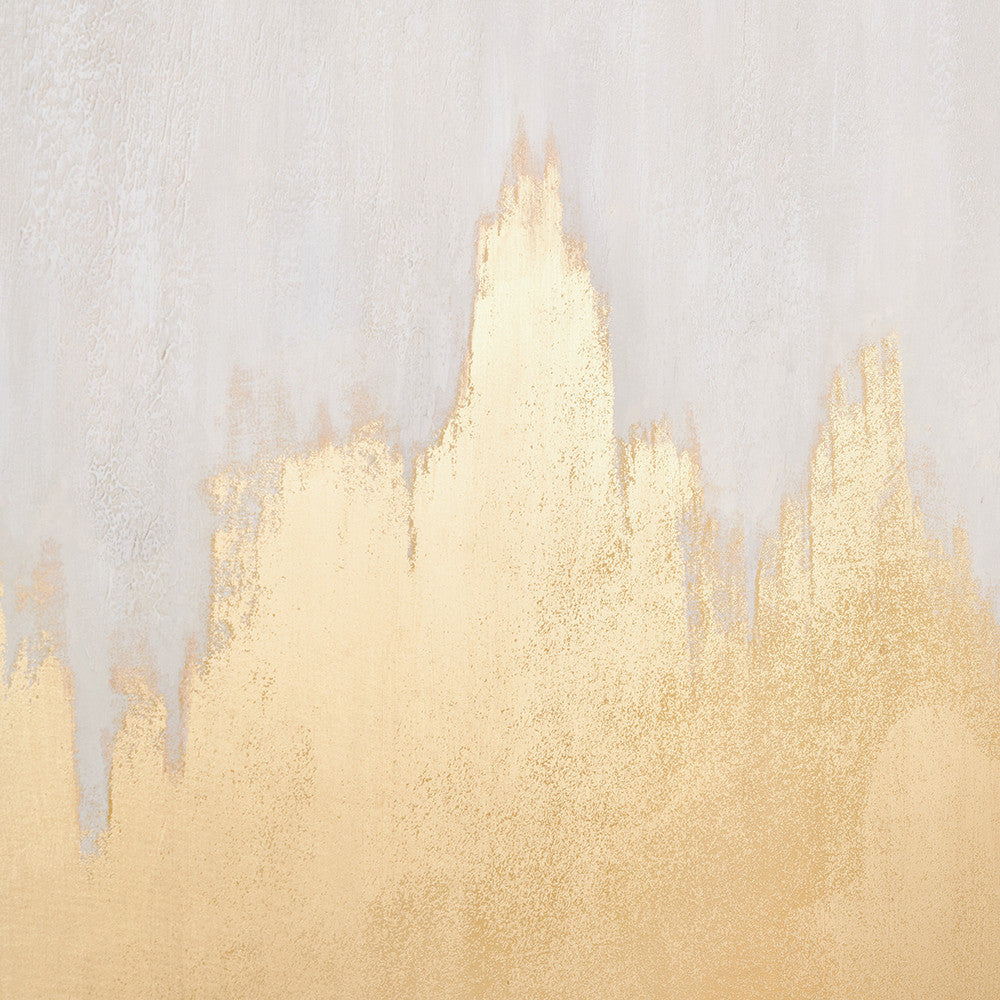 White and Gold Abstract Frameless Canvas