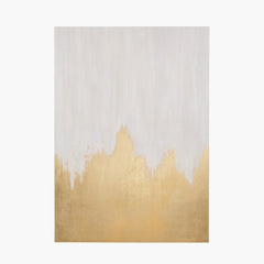 White and Gold Abstract Frameless Canvas