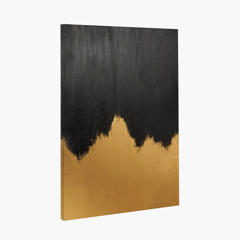 Black and Gold Abstract Frameless Canvas