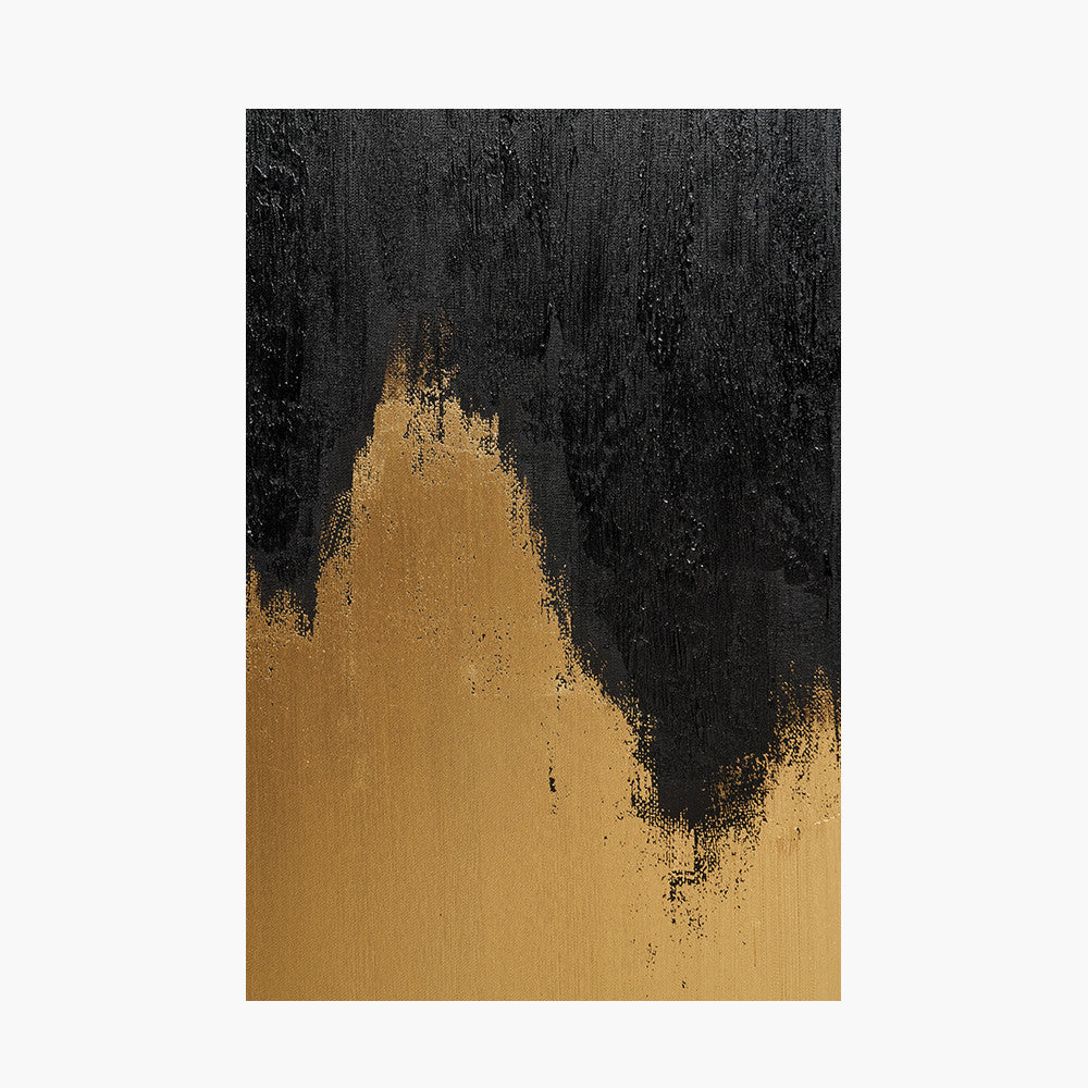 Black and Gold Abstract Frameless Canvas